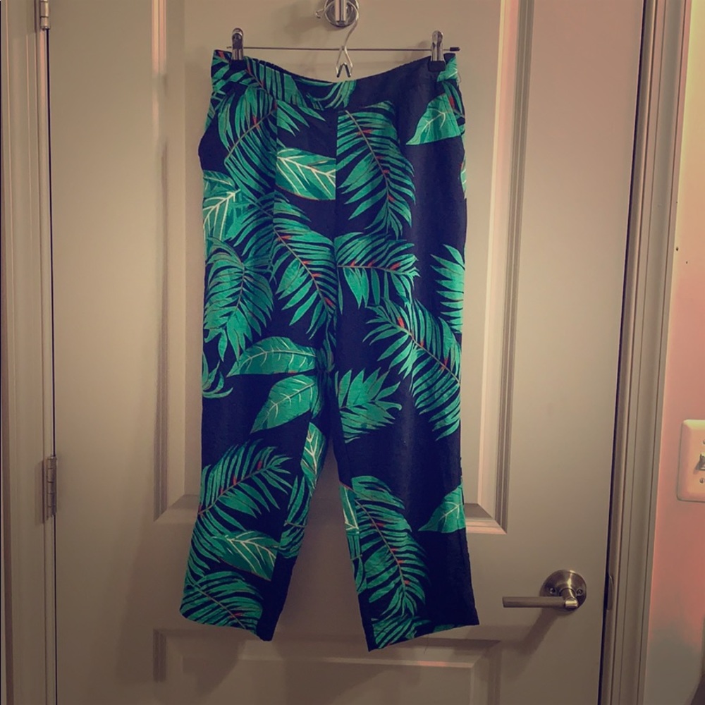 High Waist Palm Tree Pants